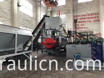 Y83W-1000 Horizontal Automatic Steel Chips Briquetting Machine Line